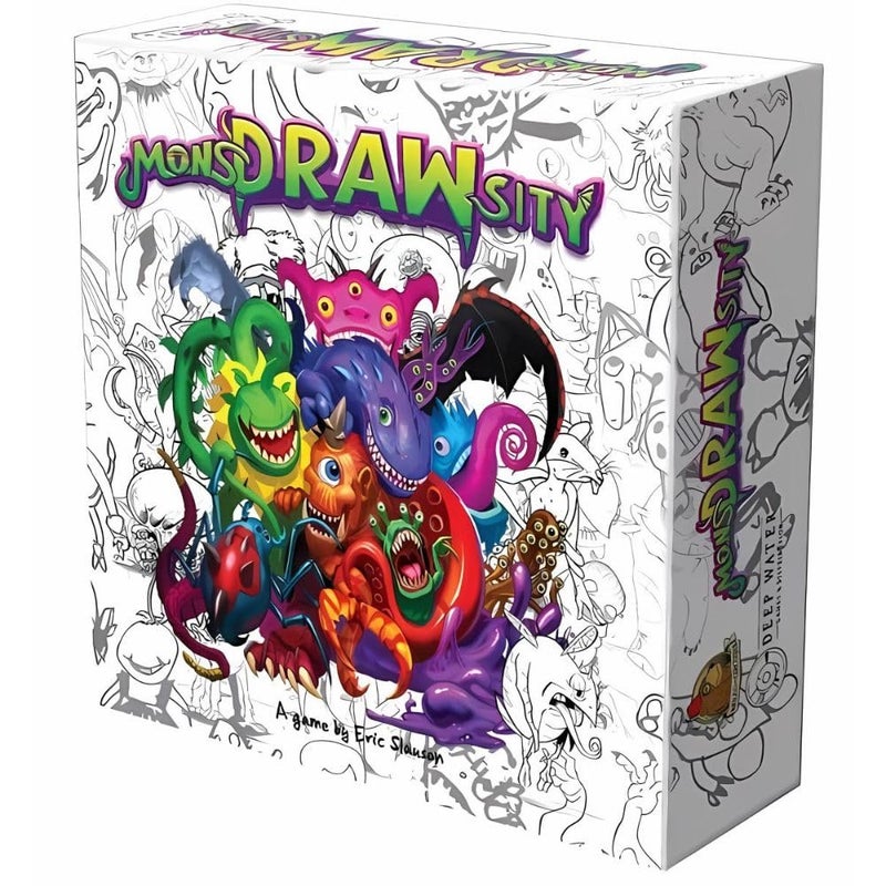 Deep Water Games MonsDRAWsity, Drawing Party Game Based on Verbal Description, Take Turns Describing & Drawing a Bizarre Monster - Be The Player Whose Drawing Most Closely Matches, 8+, 3-8 Players - Image 1
